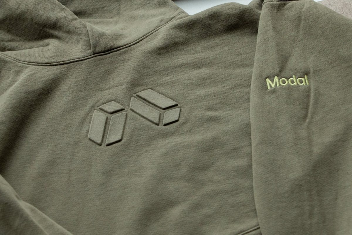 Modal Olive embossed hoodie