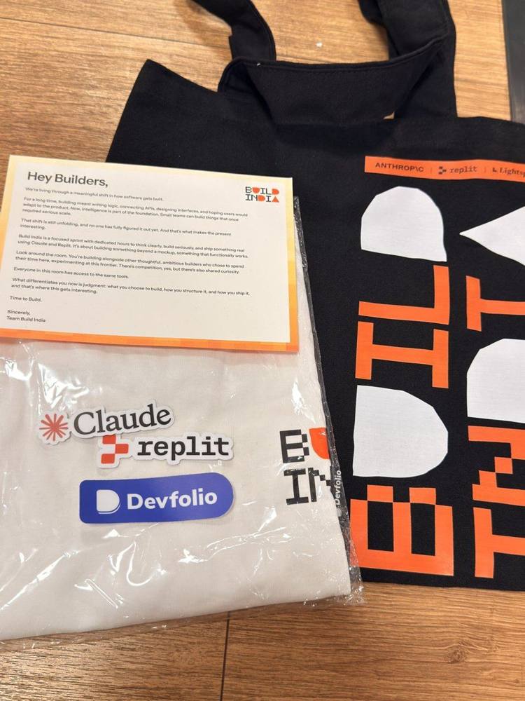 Anthropic Build India 2026 tote + kit (with Replit, Devfolio)
