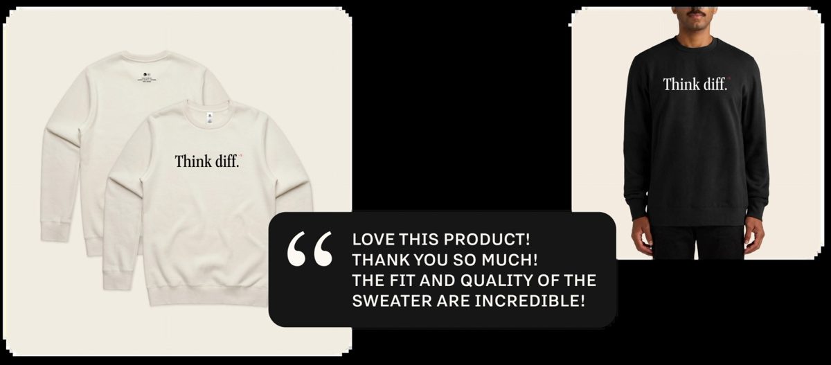 Linear 'Think diff.' sweatshirt