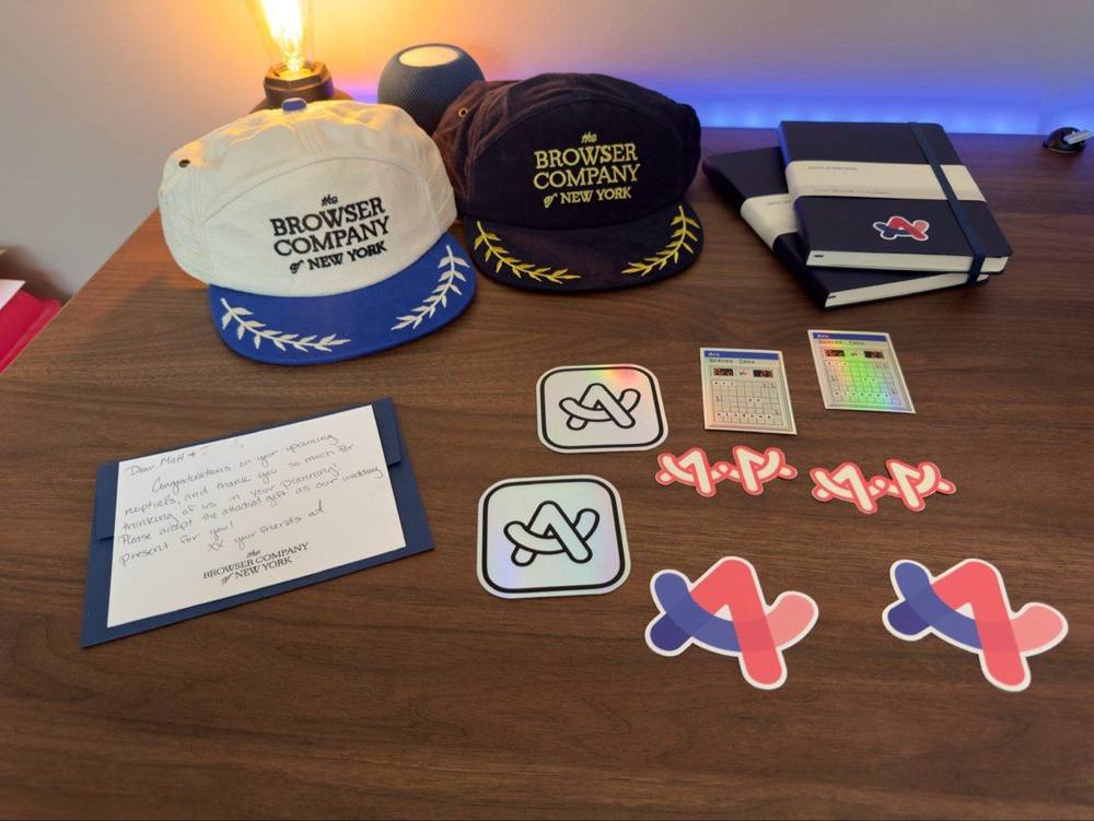Arc Browser Company caps + sticker pack